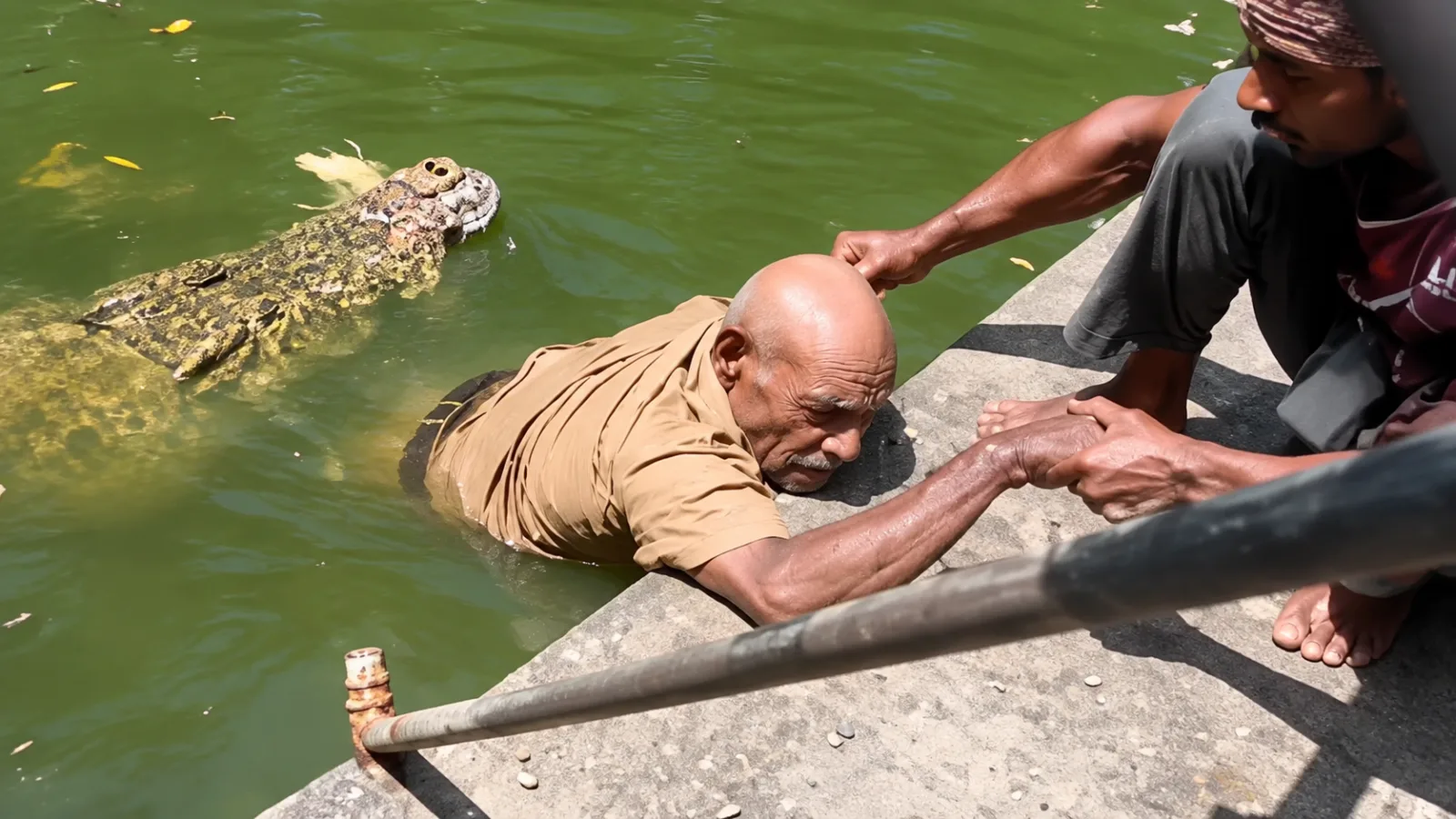 మొసలికి చిక్కిన కేర్‌టేకర్.. ప్రాణాలతో బయటపడిన వ్యక్తి